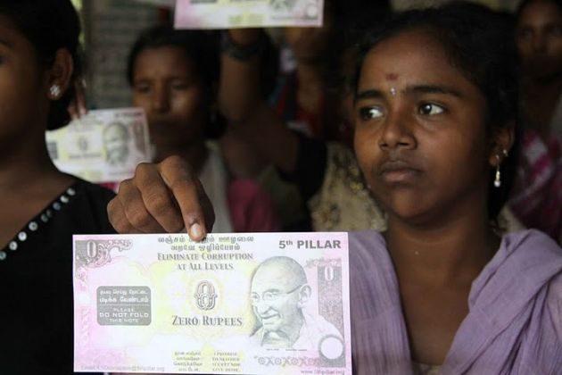 Indians Fight Corruption With Zero-Rupee Notes