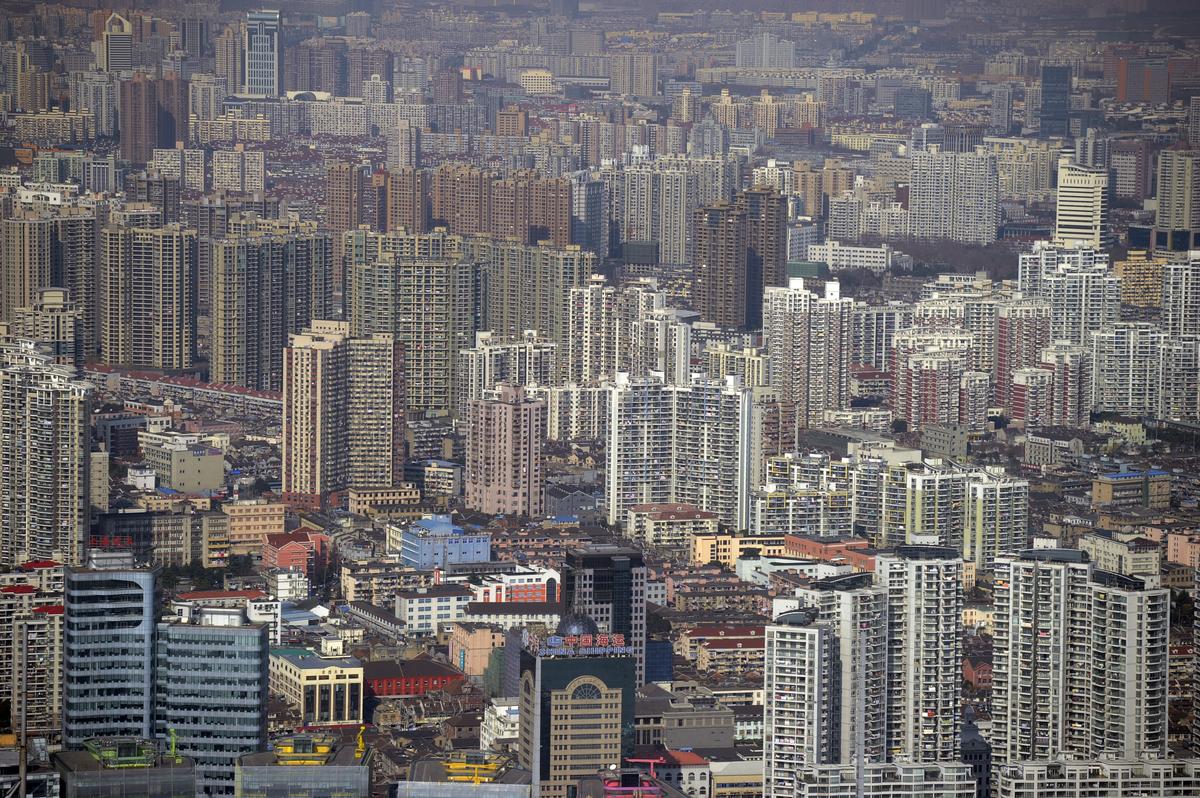 A view of the financial district of Pudong, in Shanghai, China, from the Jin Mao Tower, on Jan. 17, 2011. (Peter Parks/AFP/Getty Images)