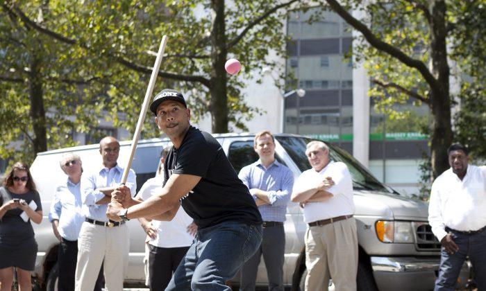 Candidates Demonstrate Stickball Prowess in Brooklyn