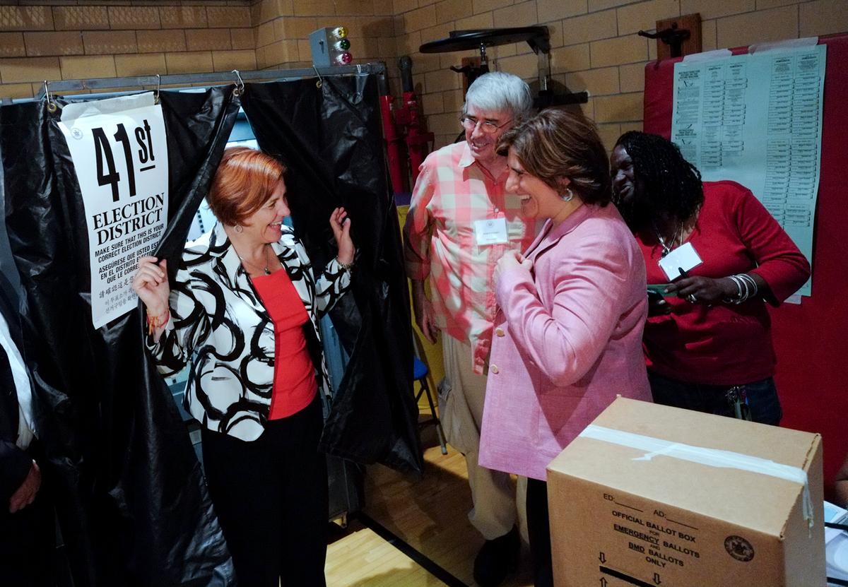 Christine Quinn Casts Her Vote on Primary Day
