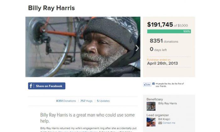 Billy Ray Harris, Homeless Man, Does Good Deed; Gets $190K in Donations