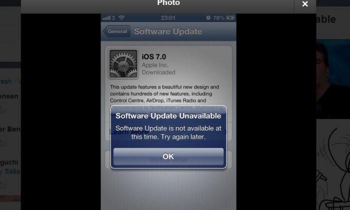 Software Update Unavailable and Update Failed Errors Reported on iOS 7