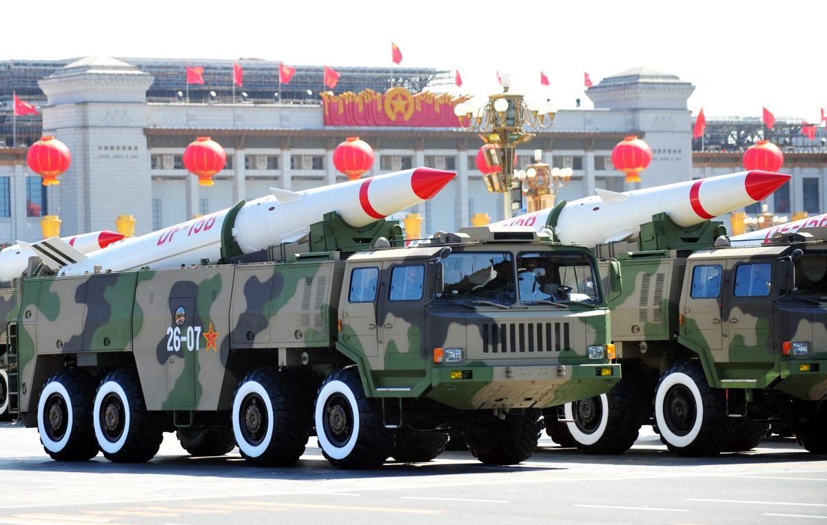 China's military shows off their latest missiles during a parade in Beijing on Oct. 1, 2009. (Frederic J. Brown/AFP/Getty Images)