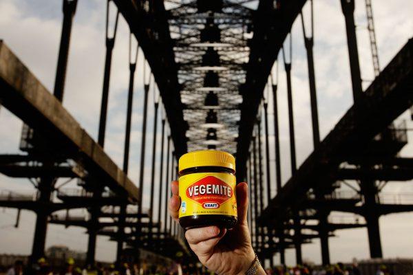 A jar of Vegemite during a picnic breakfast on the Sydney Harbour Bridge, in Sydney, Australia, on Oct. 25, 2009. (Brendon Thorne/Getty Images)