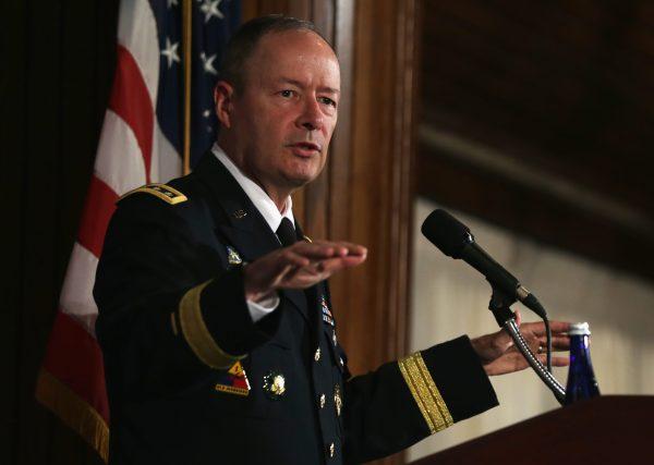 Former commander of U.S. Cyber Command and director of the National Security Agency (NSA) General Keith Alexander speaks during the fourth annual Cybersecurity Summit September 25 at the National Press Club in Washington, DC. Cyberespionage for economic gain is sapping intellectual property from U.S. businesses. (Alex Wong/Getty Images)