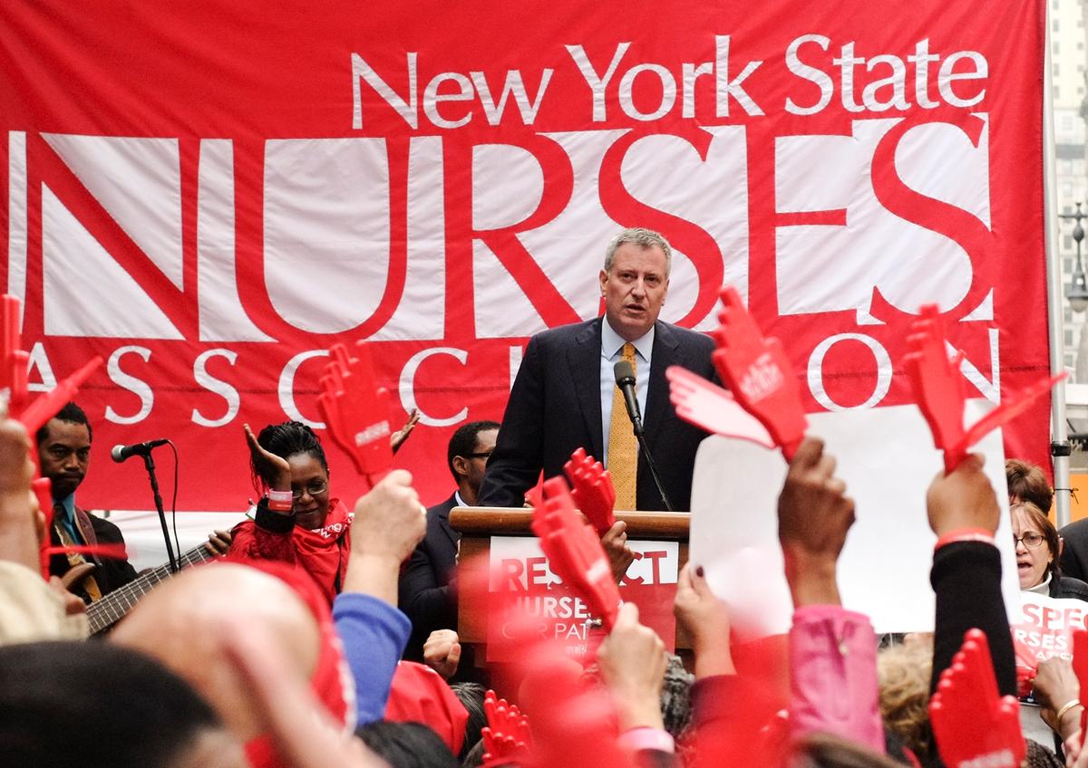 De Blasio Pledges ‘Fair Contract’ for NYS Nurses Union