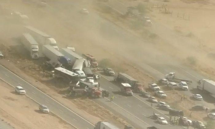 Arizona: Dust Storm Causes Crash, Pileup on I-10; Several Dead