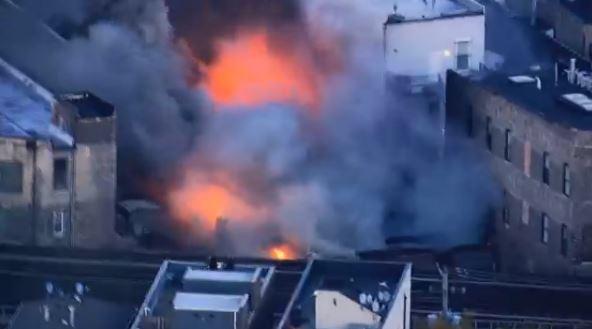 Chicago: Fire Burns Roadhouse 66 in Wrigleyville Near CTA Red Line Tracks