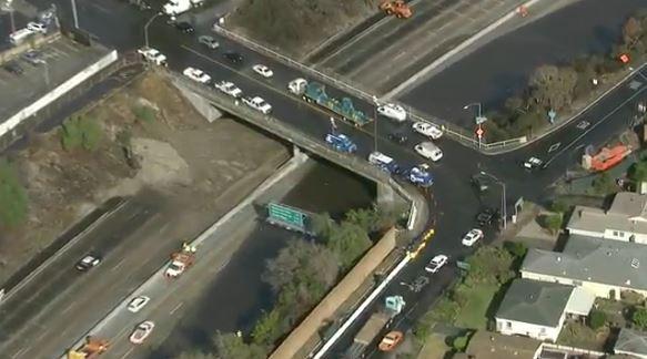 Los Angeles: Mudslide Shuts Down Northbound 5 Freeway in Sun Valley