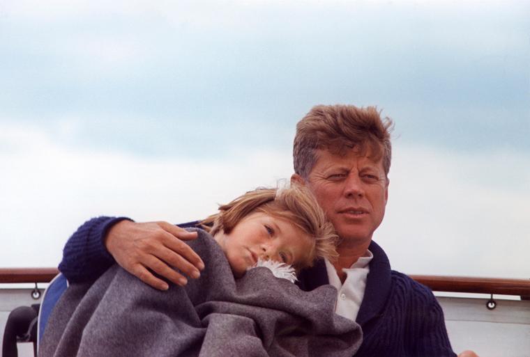 President Kennedy and daughter Caroline aboard the Honey Fitz off Hyannis Port, Mass., on Aug. 25, 1963. (Cecil Stoughton/John F. Kennedy Presidential Library and Museum)