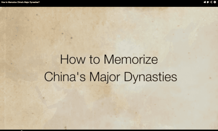 Memorize China's Major Dynasties in One Minute