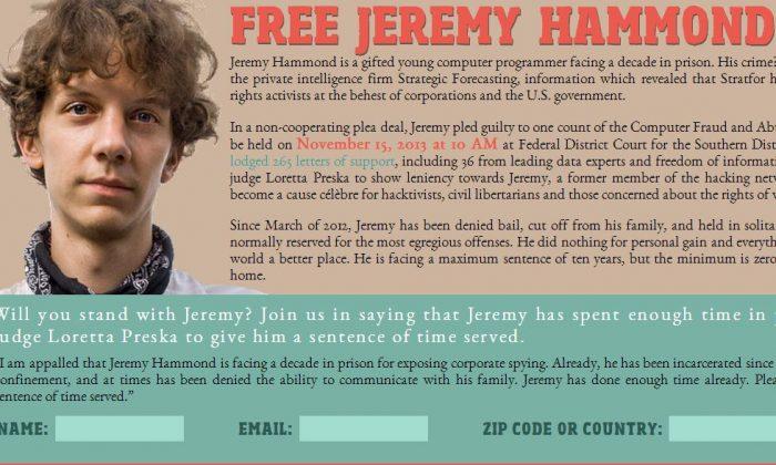 Jeremy Hammond, ‘Hacktivist,’ Sentenced to 10 Years in Prison