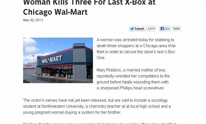 ‘Woman Kills Three For Last X-Box at Chicago Wal-Mart’ Hoax: Black Friday Stabbing Story Isn’t Real