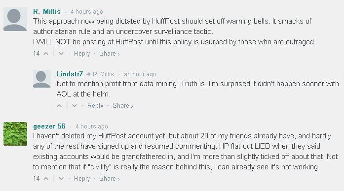 New Comment Requirements on Huffington Post Riling Users; Many Are Leaving