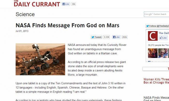 ‘NASA Finds Message From God on Mars’ Article is a Hoax