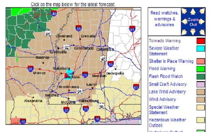 Confirmed Tornado Near Jackson and Bolton, Mississippi 