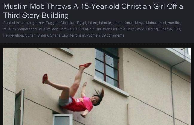 Christian Girl Thrown Out Window By Muslim Mob?