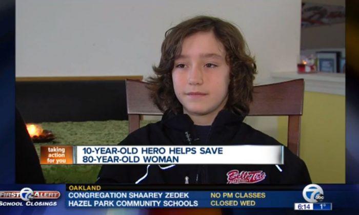 10-Year-Old Saves Woman: Elderly Woman Falls on Ice, 10-Year-Old to the Rescue