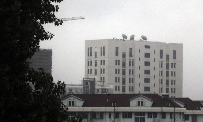The building housing China’s hacker military division, in Shanghai on May 31, 2013. (AP Photo)