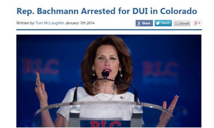 Rep. Michele Bachmann DUI? Fake Arrested for Marijuana in Fort Collins, Colorado Report Intended as Satire