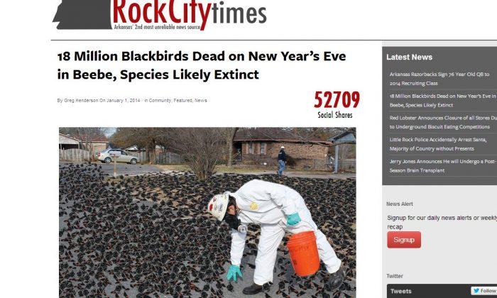 18 Million Blackbirds Dead New Year’s Eve in Beebe, Arkansas? Nope, That’s a Hoax