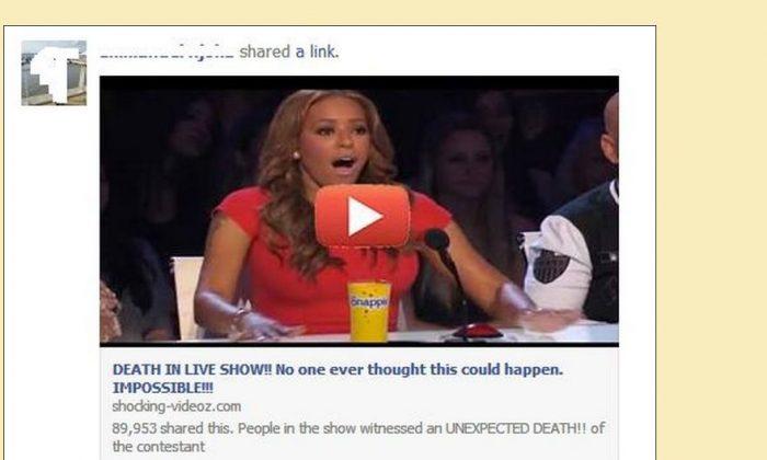 ‘Death In Live Show - No One Ever Thought This Could Happen’ is a Facebook Scam