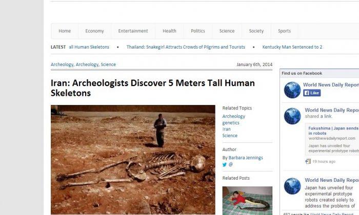 ‘Iran Archeologists Discover 5 Meters Tall Human Skeletons’ is a Hoax
