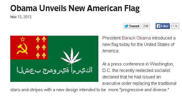 Obama Unveils New American Flag Satire Article Still Circulating Online