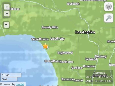 Earthquake Today Near Marina Del Rey and Santa Monica