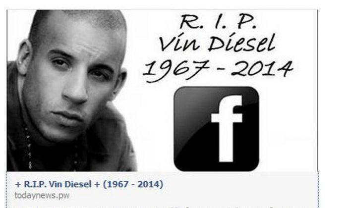 Vin Diesel Died? Nope, ‘Fast & Furious’ Actor Isn’t Dead; ‘RIP’ Facebook Hoax