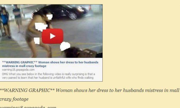 ‘Woman Shows Her Dress to Her Husbands Mistress in Mall Crazy Footage’ is a Facebook Scam