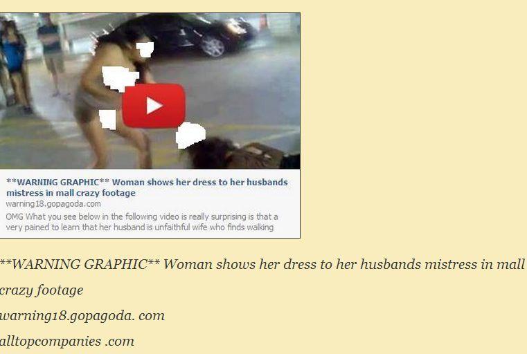 ‘Woman Shows Her Dress to Her Husbands Mistress in Mall Crazy Footage’ is a Facebook Scam