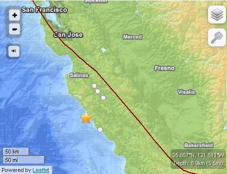 Earthquake Today in California: Quake Hits Off the Coast Near San Simeon
