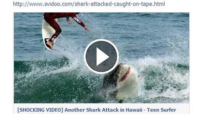 ‘Another Shark Attack in Hawaii; Teen Surfer Attacked’ Video is a Facebook Scam