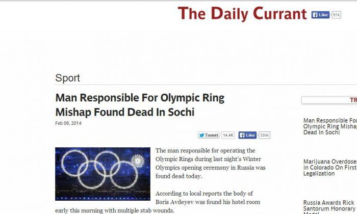 ‘Man Responsible For Olympic Ring Mishap Found Dead Sochi’ Satire About Borris Avdeyev Stabbing Still Going Strong