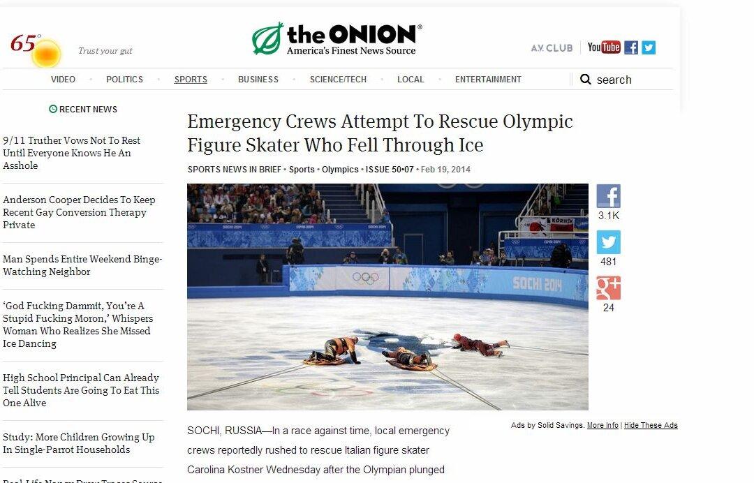 ‘Olympic Figure Skater Fell Through Ice’ is Satire; Carolina Kostner is Fine, No ‘Emergency Rescue Crews’ Attempt