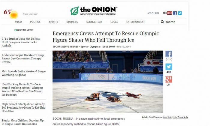 ‘Emergency Crews Attempt To Rescue Olympic Figure Skater Who Fell Through Ice’ is Satire: ‘Onion’ Article Tricks Many