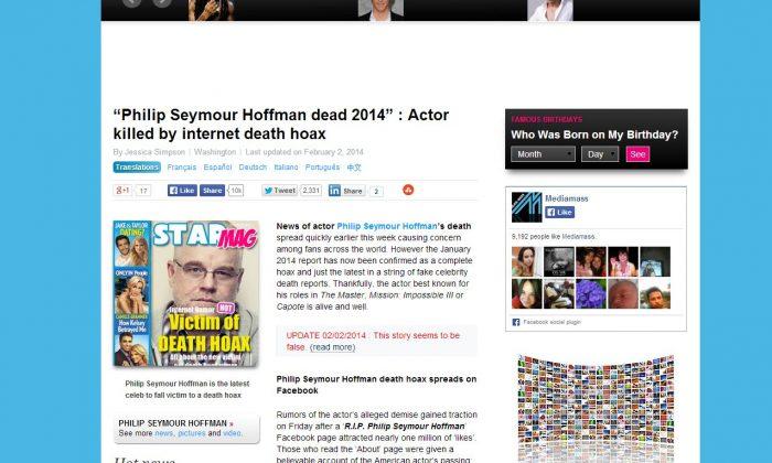 Philip Seymour Hoffman Alive? Bizarre Not Death Hoax Goes Viral