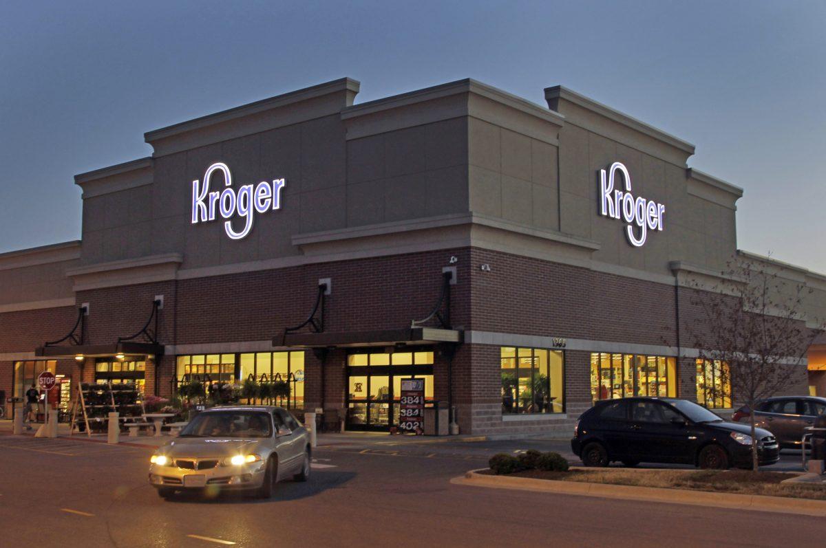This June 12, 2012 file photo shows a Kroger store in Indianapolis. (AP Photo/Michael Conroy, File)