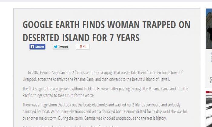 Gemma Sheridan Hoax: Google Earth ‘Finds Woman Trapped on Deserted Island for 7 Years’ a Fake Article; No ‘SOS Sign’