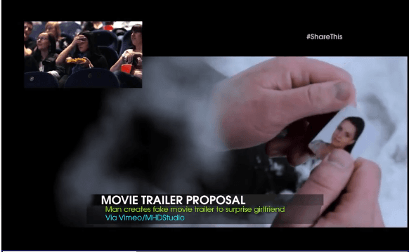 Romance 2.0: Movie Preview In Theater Turns Out To Be Elaborate Marriage Proposal (Video)