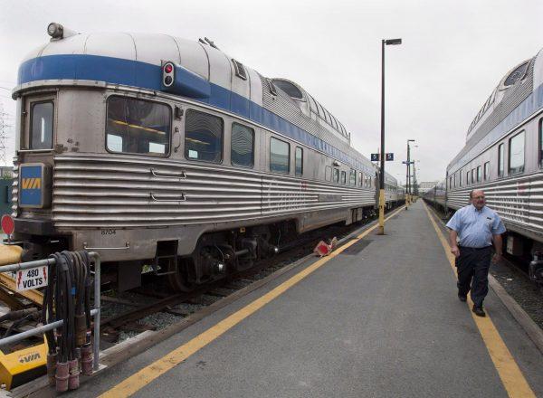 The Ocean, Via Rail's Halifax-to-Montreal passenger train, sits at the station in Halifax in June 2012. (Andrew Vaughan/The Canadian Press)