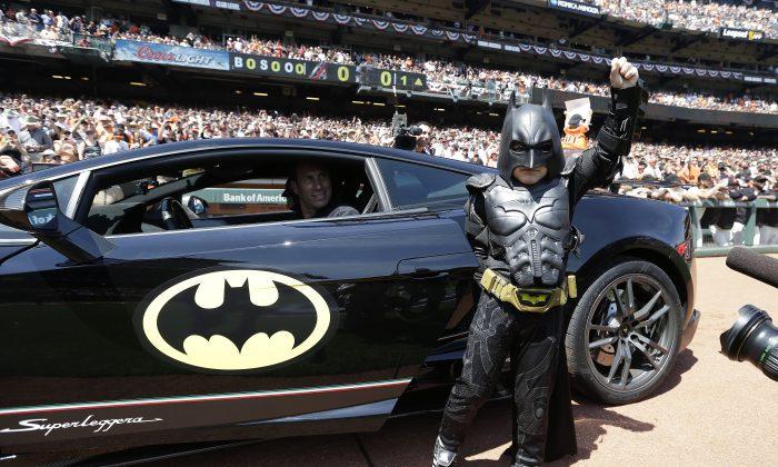 BatKid Throws Out First Pitch at Giants Home Opener