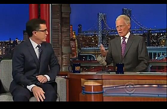 David Letterman Chats With Next ‘Late Night’ Host Stephen Colbert (video)