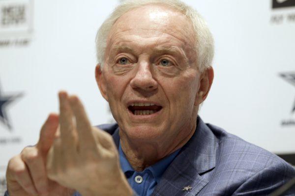 Dallas Cowboys owner Jerry Jones talks about the NFL football draft at Valley Ranch in Irving, Texas, on May 10, 2014. (LM Otero/AP Photo)