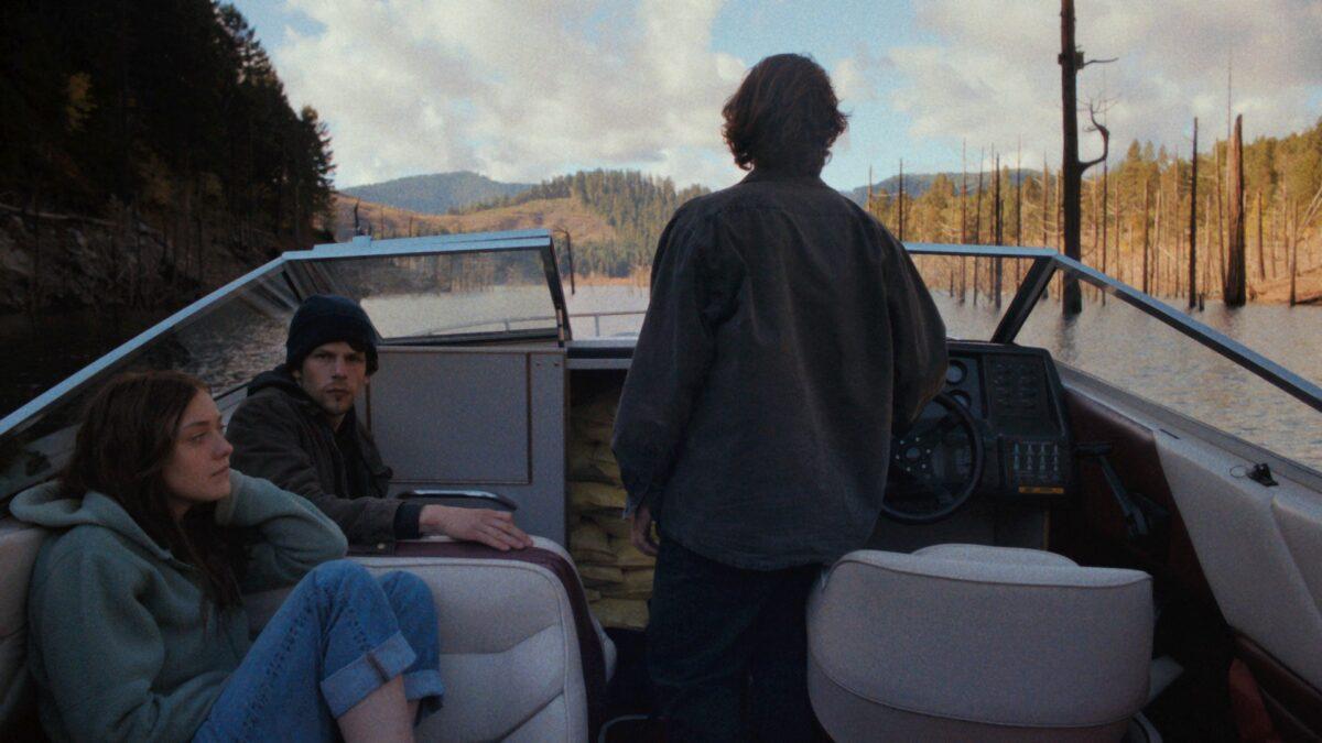 (L–R) Dakota Fanning, Jesse Eisenberg, and Peter Sarsgaard play a trio of eco-terrorists in "Night Moves." (Cinedigm/ Tipping Point Productions)