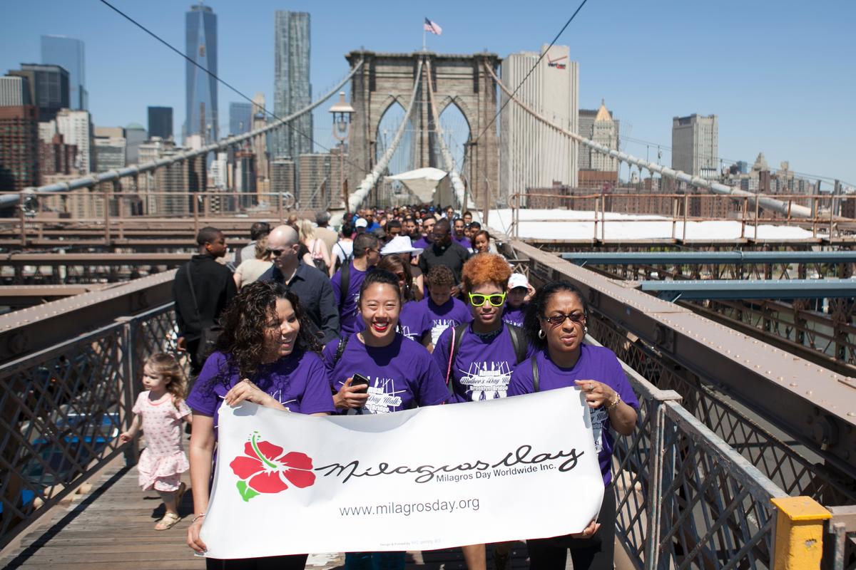 Survivors of Domestic Violence Cross Brooklyn Bridge on Mother's Day