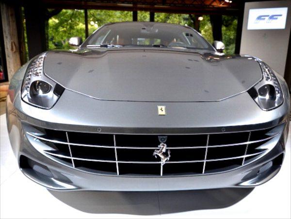 An Italian Ferrari FF, a four wheel drive vehicle that is to be auctioned off, stands at the Italian embassy in Tokyo on July 4, 2011. (Yoshikazu Tsuno/AFP/Getty Images)