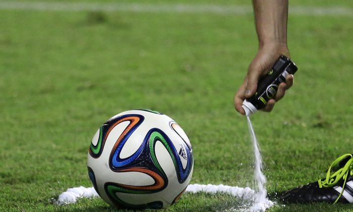 World Cup Referees Spraying Shaving Cream on Field During Games?