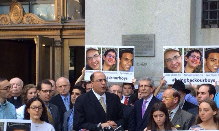 Outrage Over Kidnapped Israeli Teens Echoes in New York